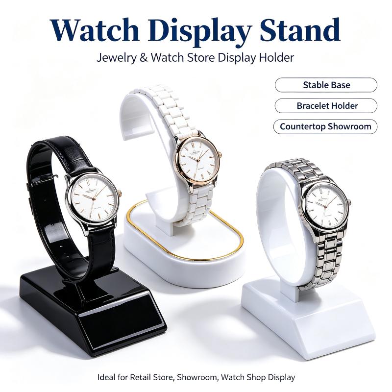 Jewelry And Watches Inc - C-Ring Watch Display Rack 2/4Pcs Black