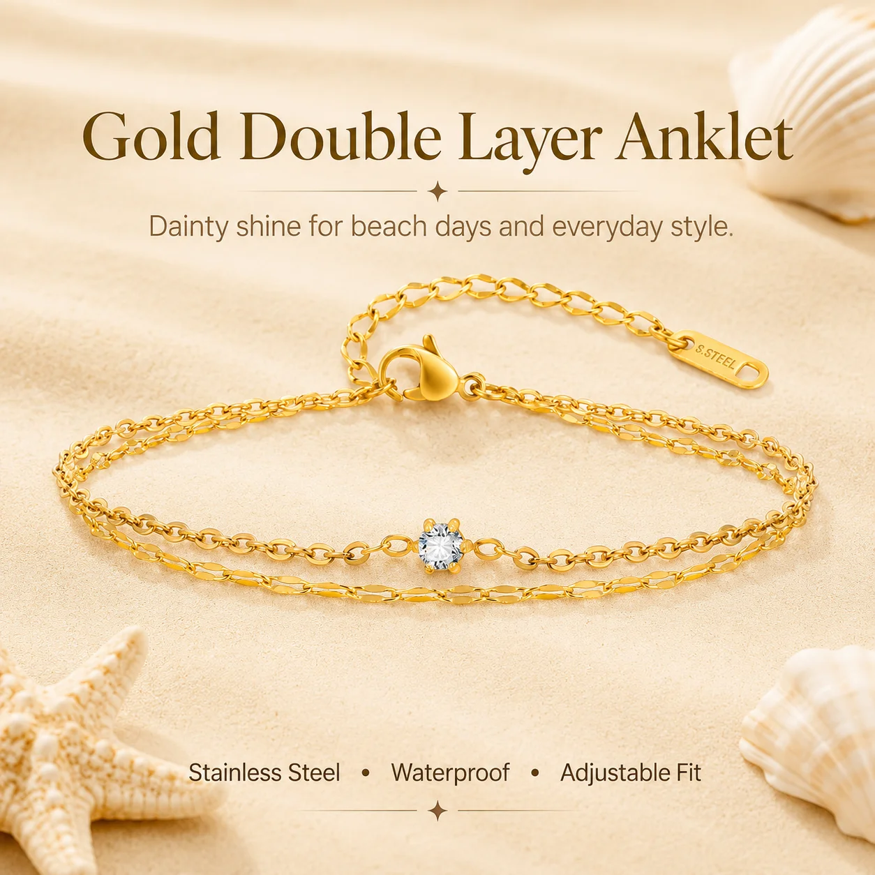 Waterproof Layered Anklet Brac - đánh giá và giá Jc Jewelry & Watches Photos