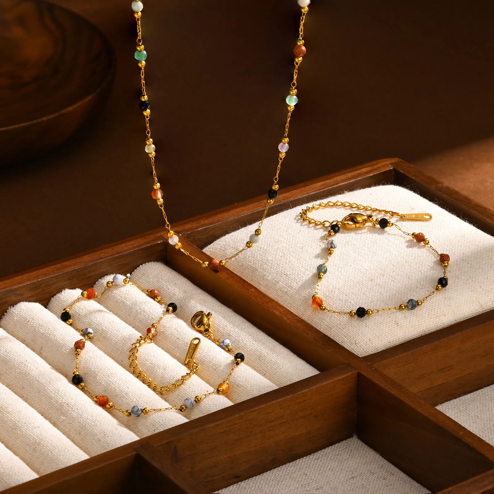 Nature Stone Beaded Chain  Ank - đánh giá và giá Jc Jewelry & Watches Photos