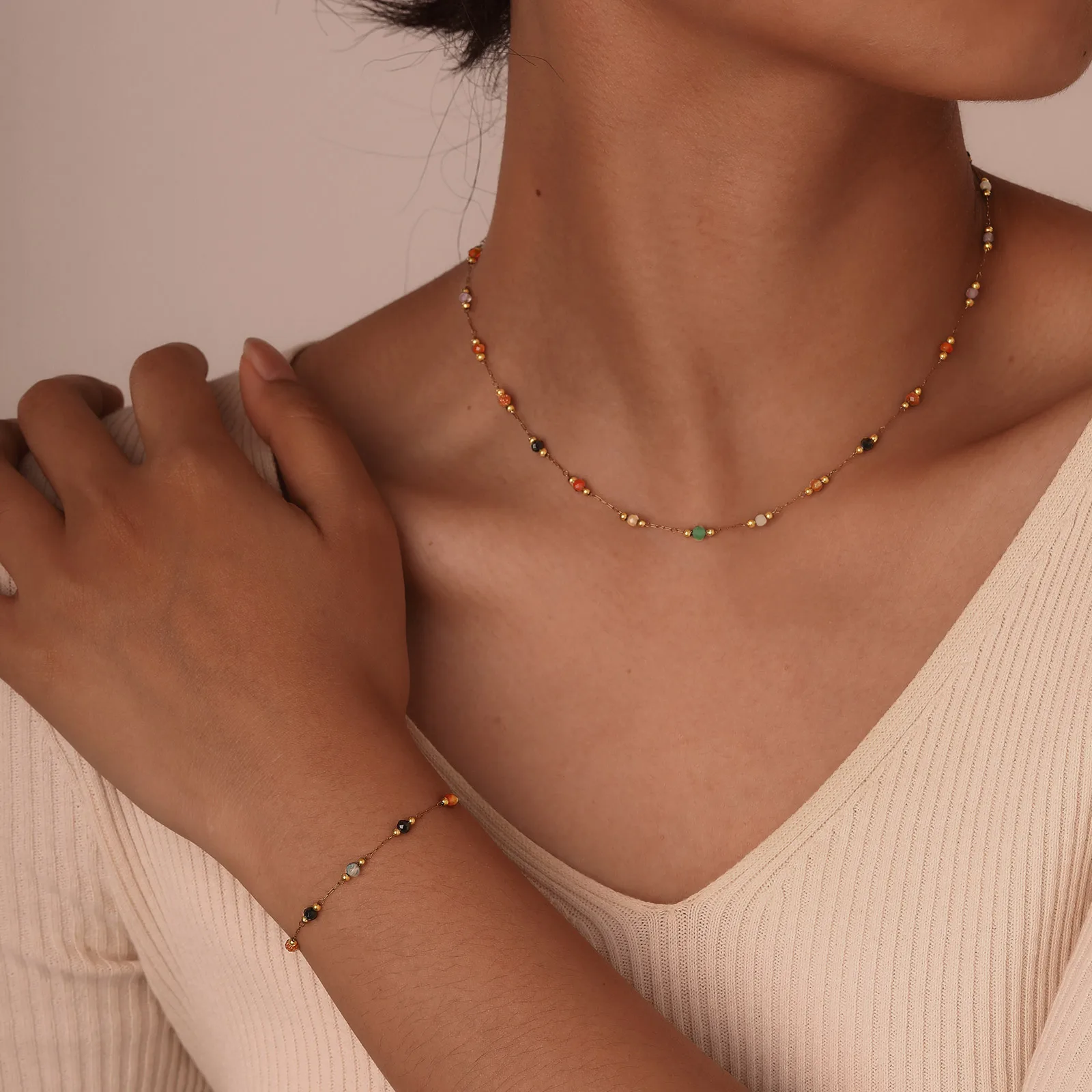 Nature Stone Beaded Chain  Ank - đánh giá và giá Jc Jewelry & Watches Photos